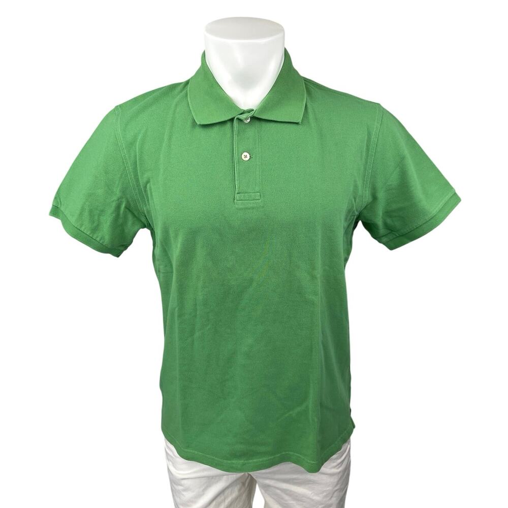 J.Crew Women's Green Collared Button Golf Short Sleeve Polo Shirt Top Size M